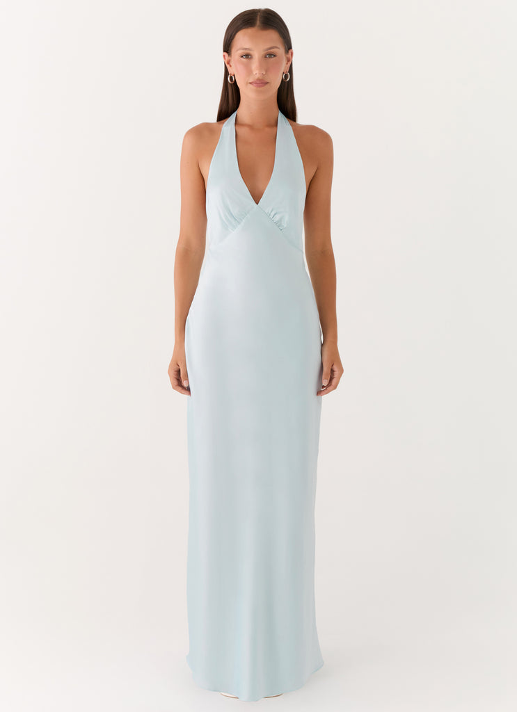 icy blue bridesmaid dresses Peppermayo Dresses | Heavy Hearted Satin Maxi | Color: Blue | Size: 4