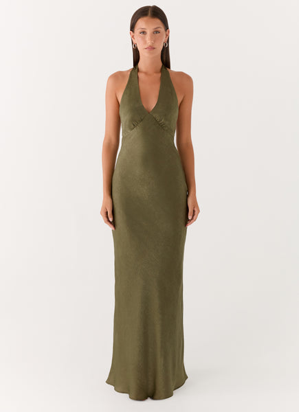 Heavy Hearted Satin Maxi Dress