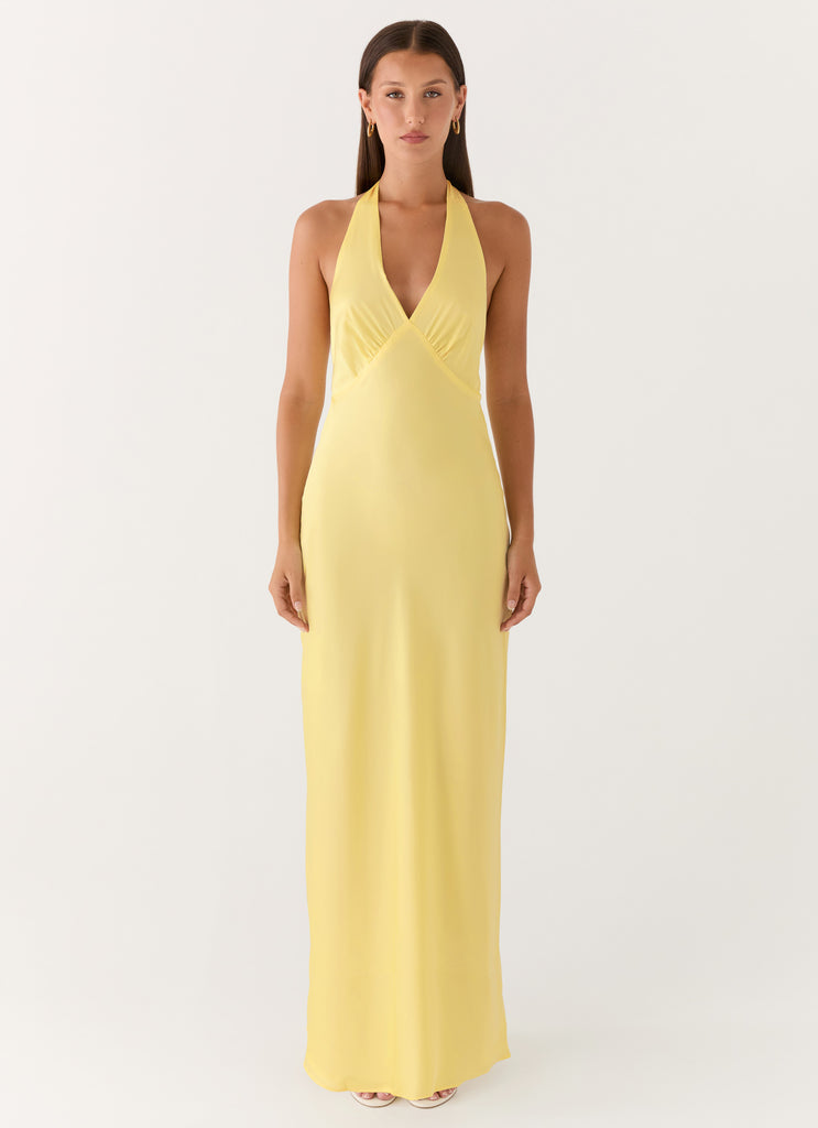 heavy hearted satin maxi dress Tersa Heavy Hearted Satin Maxi Dress