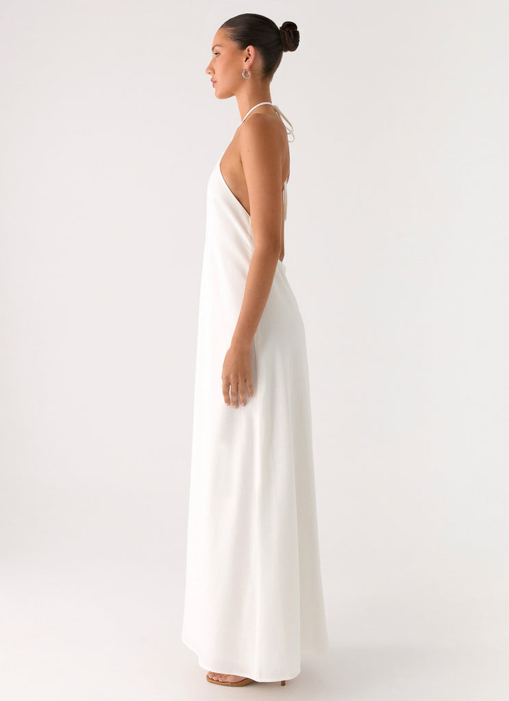 white holiday maxi dress Love On Holidays Long Sleeve Maxi Dress White