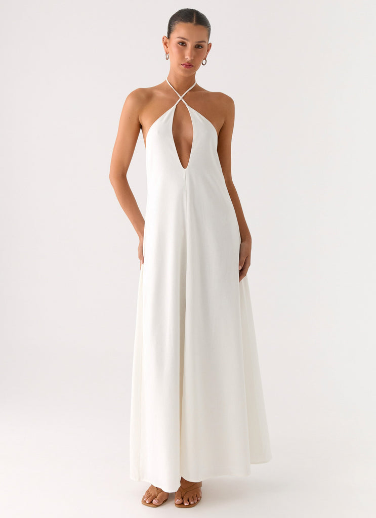 white polyester maxi dress White Backless Bowknot Maxi Dress & Reviews - White - Dresses