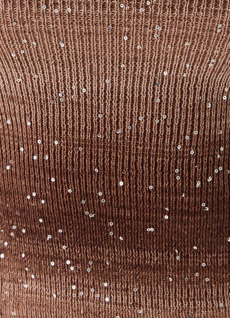 Helia Knit Mini Shorts - Chocolate Ombre