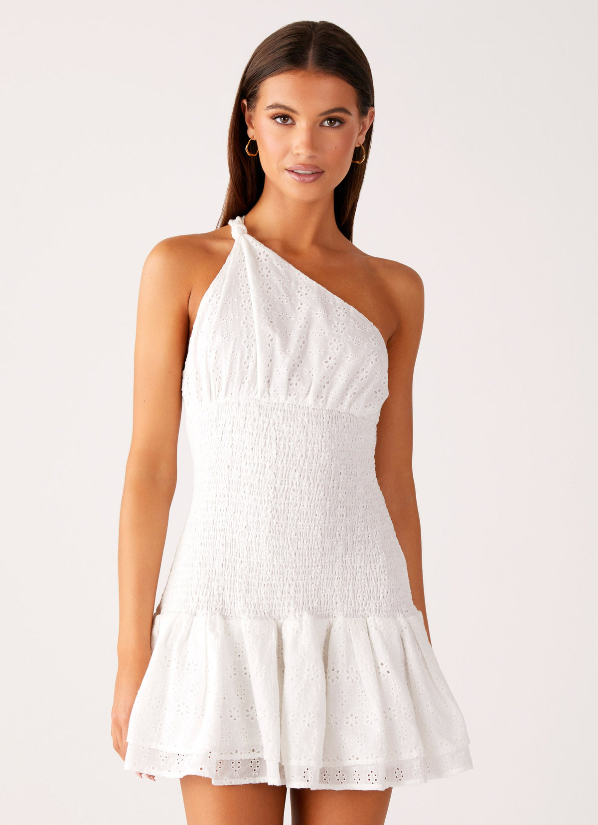 Hestia Drop Waist Shirring Mini Dress