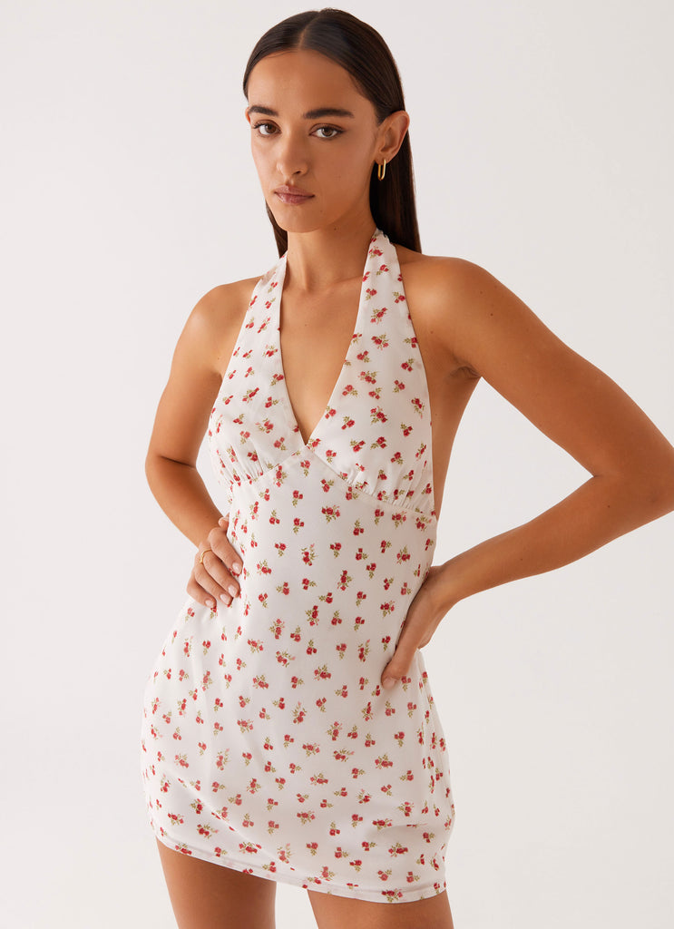 Highlands Halterneck Mini Dress - Red Ditsy Floral Peppermayo US Highlands Halterneck Mini Dress - Red Ditsy Floral Peppermayo US