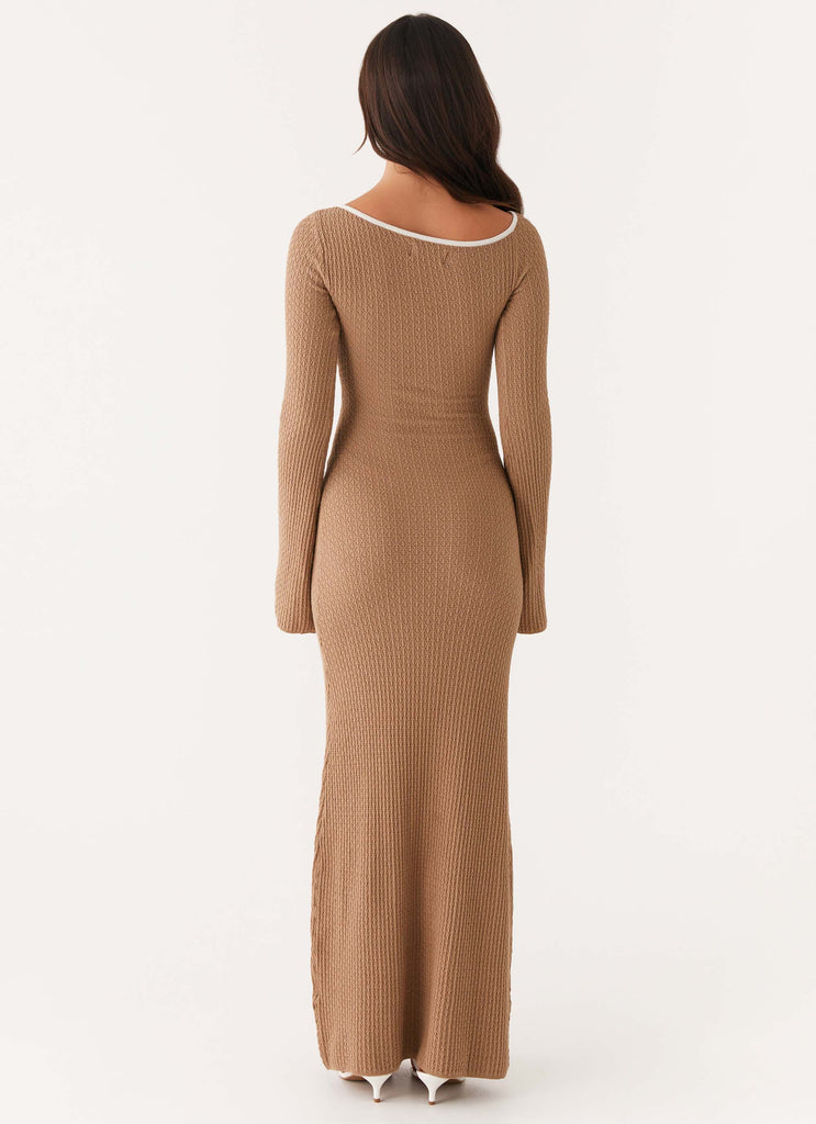 Hilary Crochet Maxi Dress - Tan Peppermayo US Hilary Crochet Maxi Dress - Tan Peppermayo US