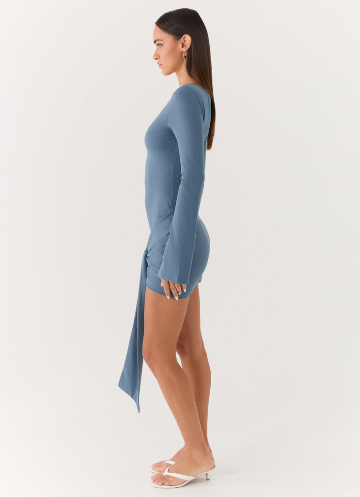 Holiday Scene Mini Dress - Coastal Blue Coastal Blue / US 12 Holiday Scene Mini Dress - Coastal Blue Coastal Blue / US 12