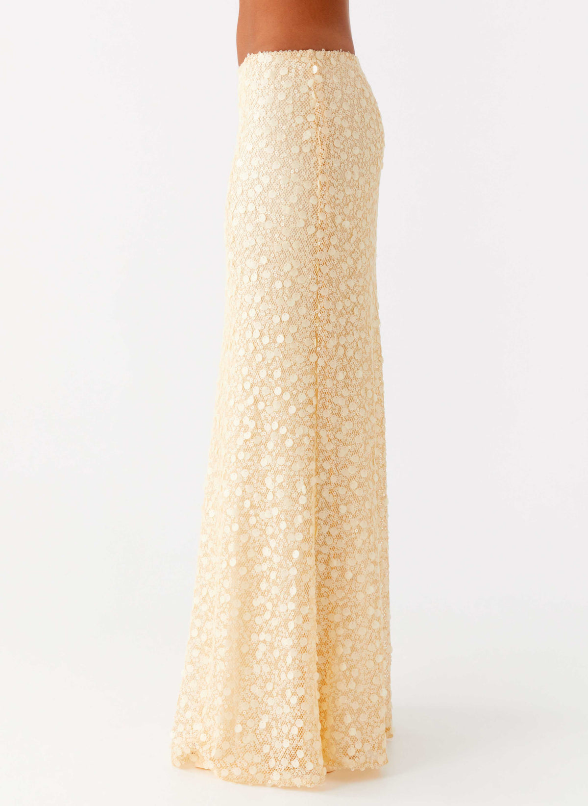 Honestly Sequin Maxi Skirt - Yellow