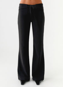 Houston Tie Front Pants - Black