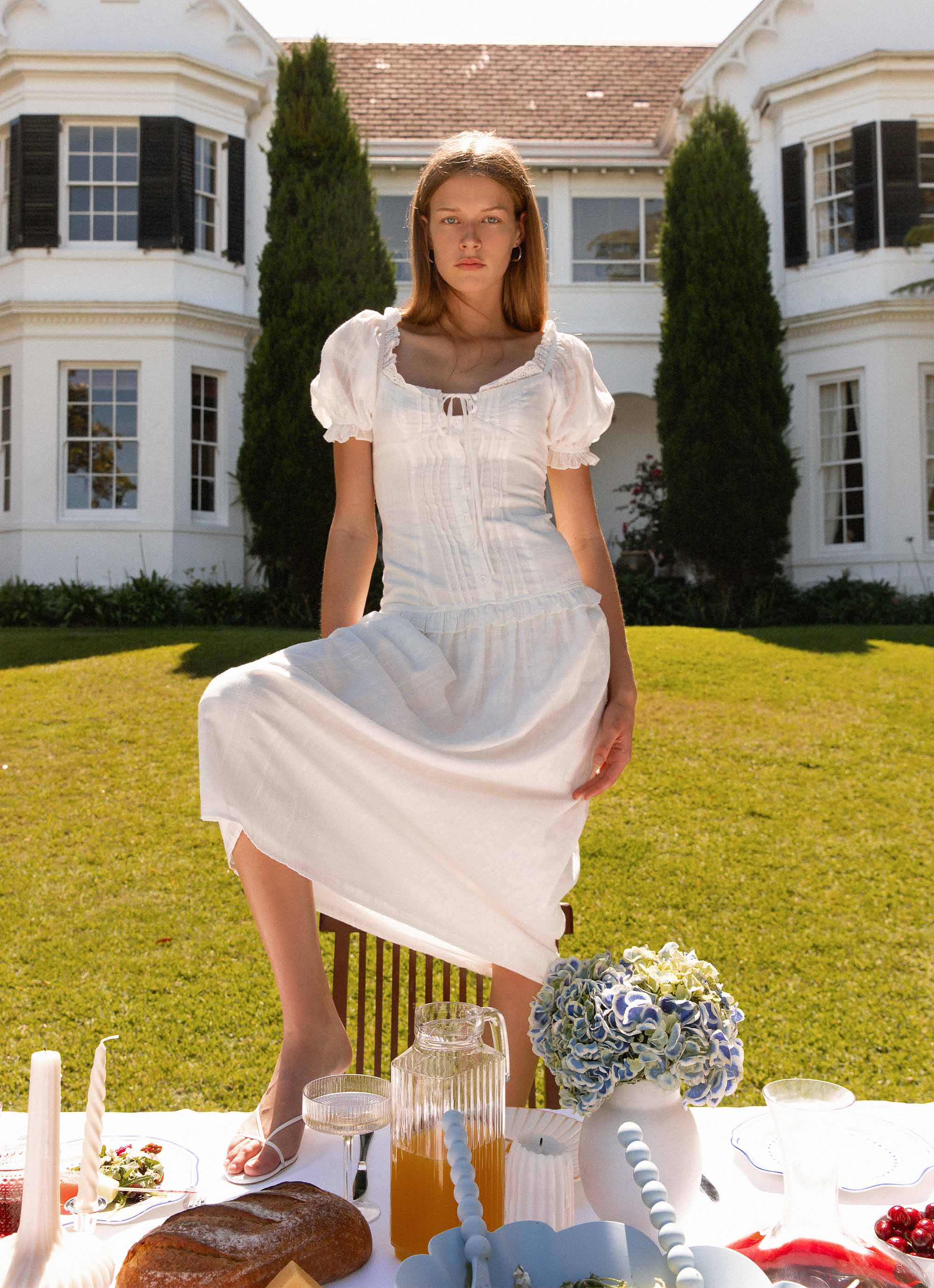 Hundred Percent Midi Dress - White Peppermayo US Hundred Percent Midi Dress - White Peppermayo US