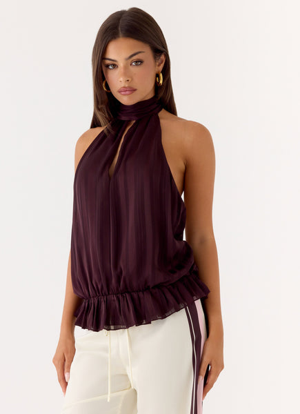 Hydro Halter Top - Aubergine – Peppermayo US
