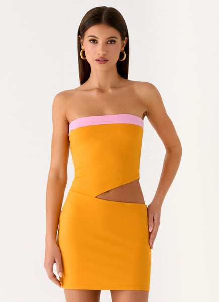 peppermayo orange mini dress Ica MasterSku:KA6F1L50 COLOR:Pink (picture) Peppermayo Exclusive Twin Flame Yvette Slip Maxi Dress