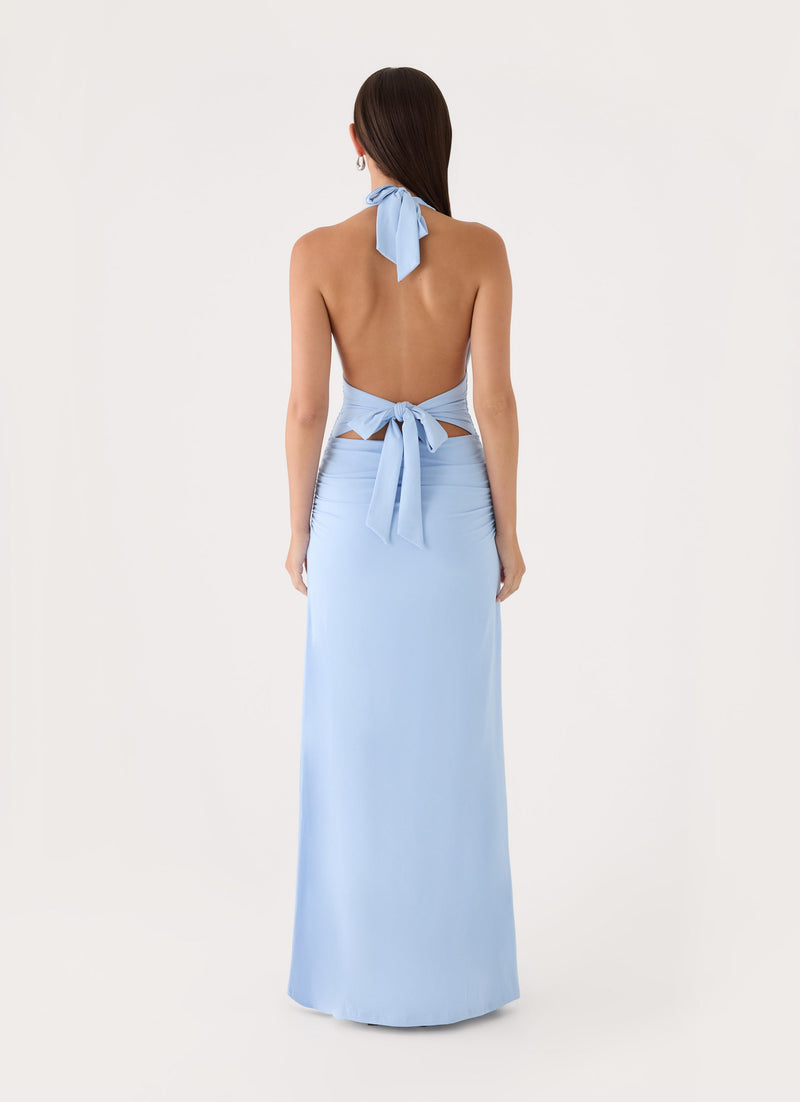 Ilaria Halter Maxi Dress - Powder Blue