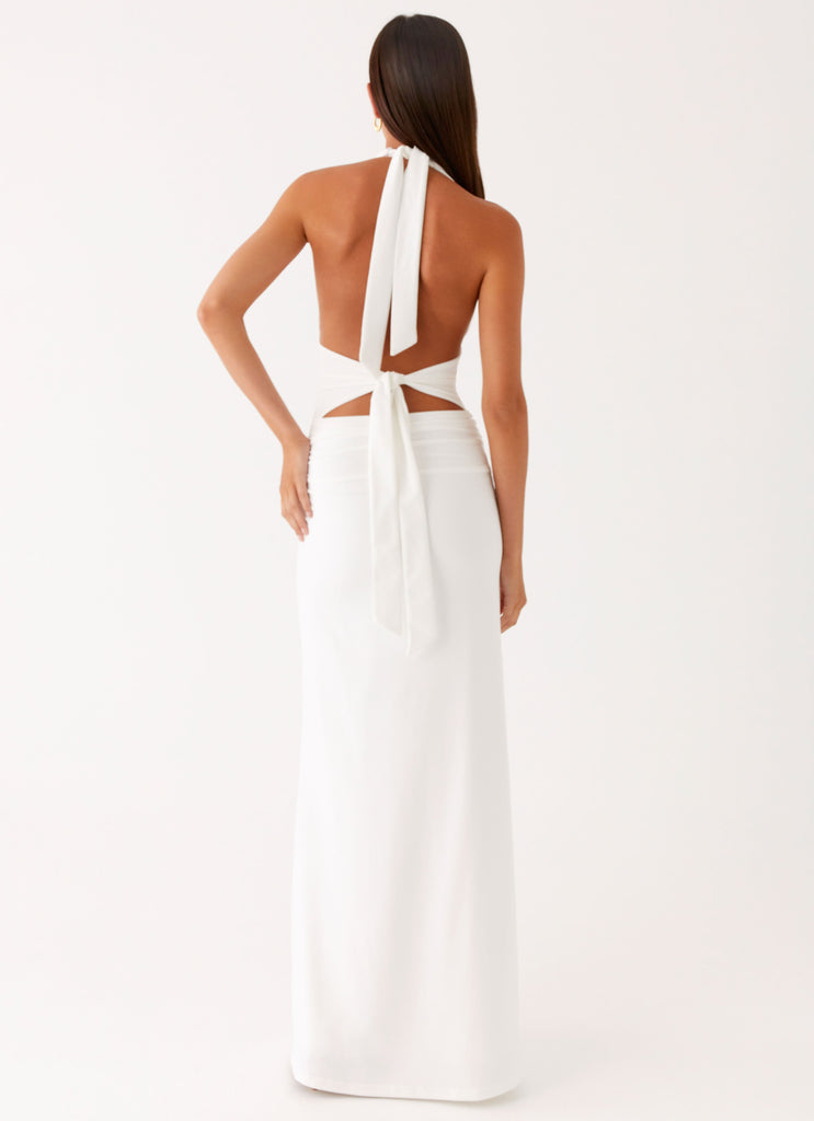 Ilaria Halter Maxi Dress - White Peppermayo US Ilaria Halter Maxi Dress - White Peppermayo US