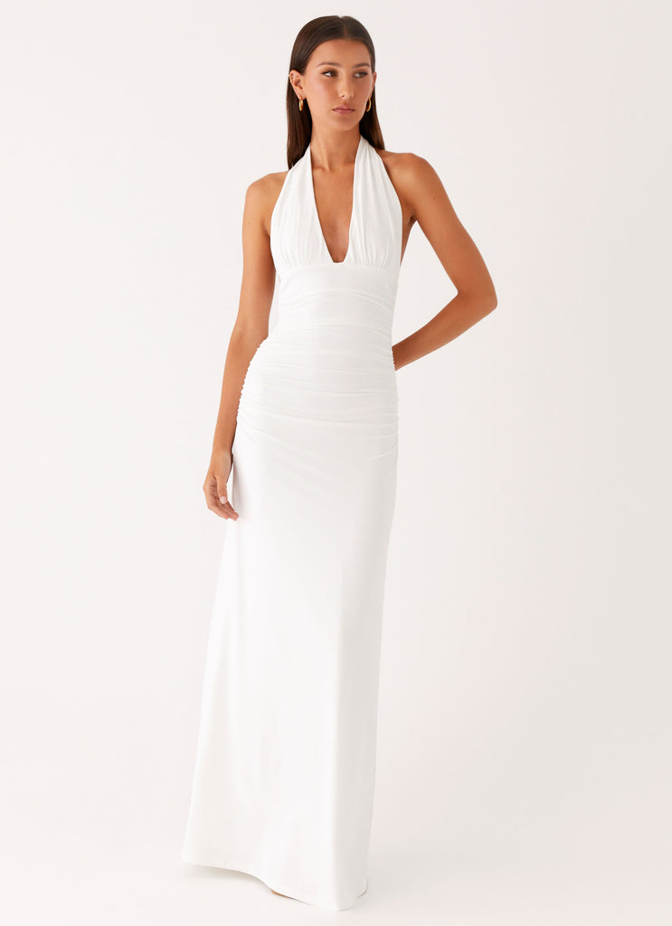 Ilaria Halter Maxi Dress - White Peppermayo US Ilaria Halter Maxi Dress - White Peppermayo US