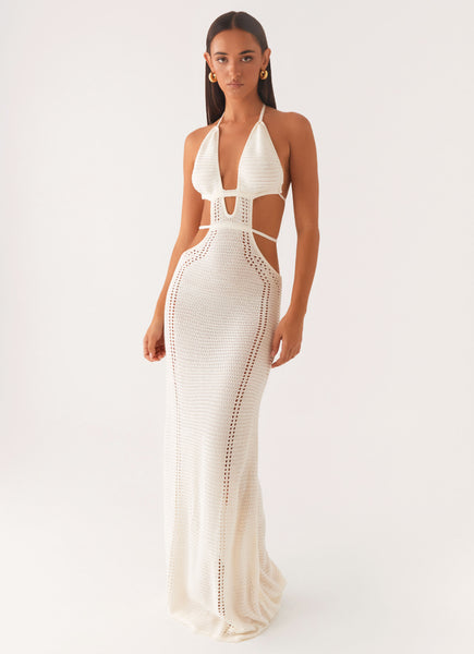 In Motion Cut Out Crochet Maxi Dress