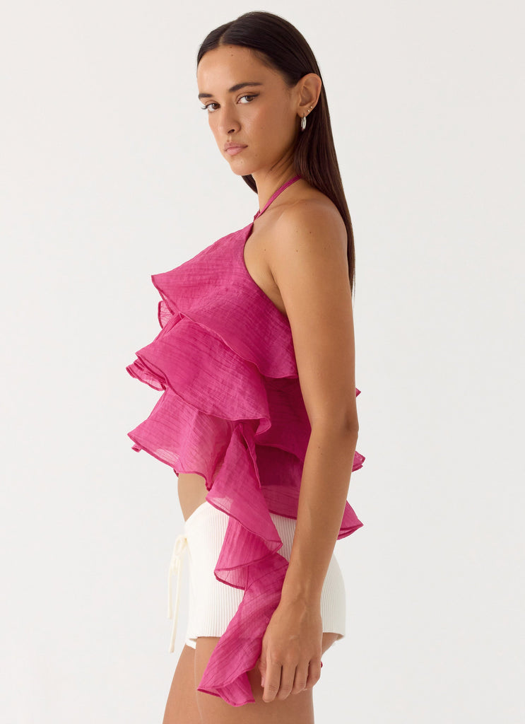 Inna Frill Halter Top - Fuchsia