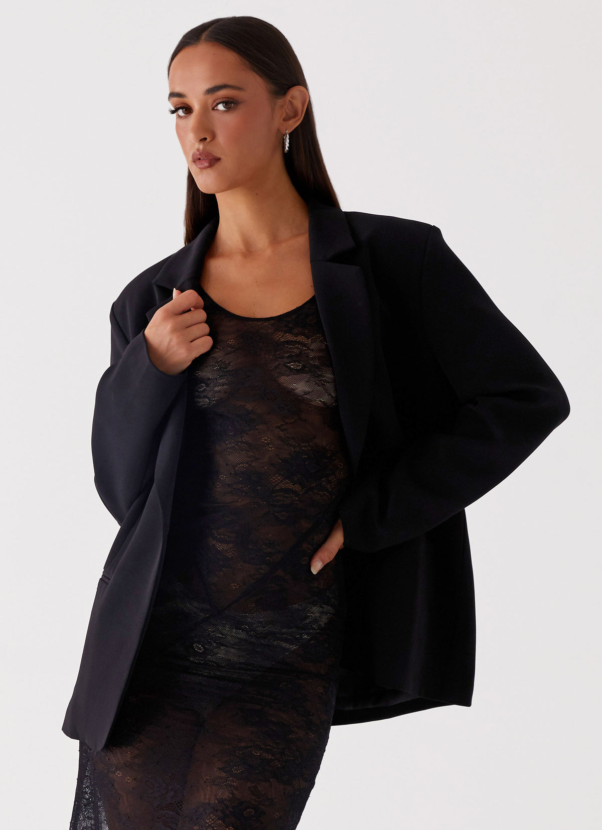 Into the Dark Oversized Blazer - Black