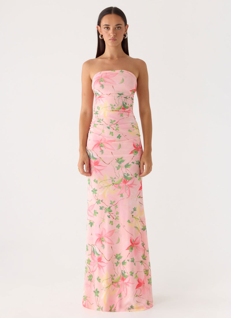 peppermayo pink flower dress Holly Maxi Perfect for those late Floral Maxi Dresses - Peppermayo