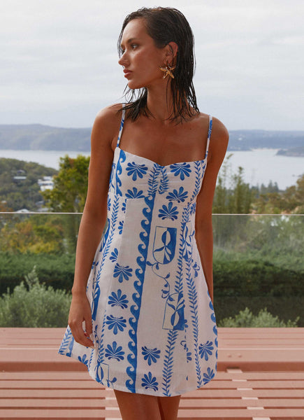 keepsake waves mini dress Isra Linen Mini Dress