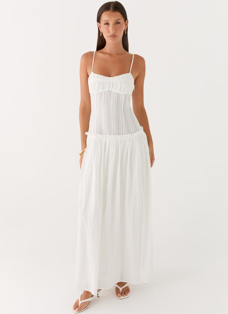 Jacinda Drop Waist Maxi Dress - Ivory Ivory / US 10 Jacinda Drop Waist Maxi Dress - Ivory Ivory / US 10