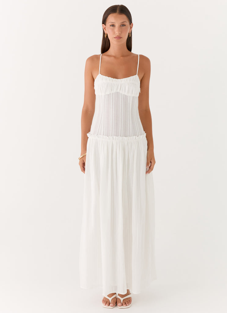 Jacinda Drop Waist Maxi Dress - Ivory Ivory / US 10 Jacinda Drop Waist Maxi Dress - Ivory Ivory / US 10
