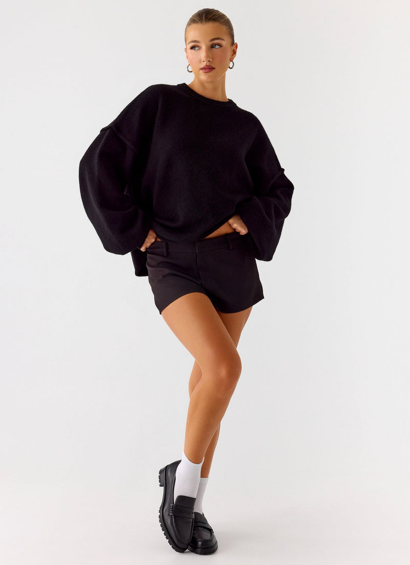 Jack Oversized Knit Sweater - Black