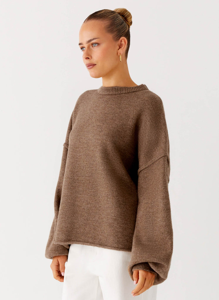Jack Oversized Knit Sweater Tan Marle – Peppermayo US