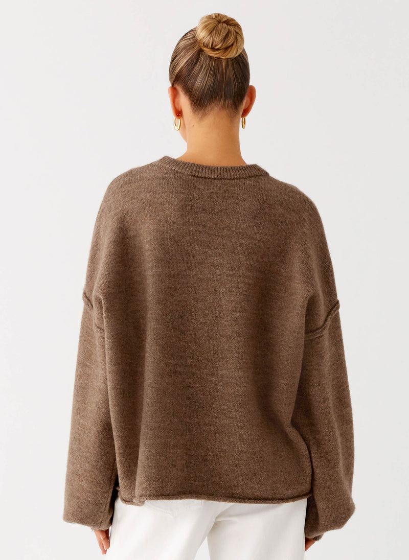 Jack Oversized Knit Sweater - Tan Marle