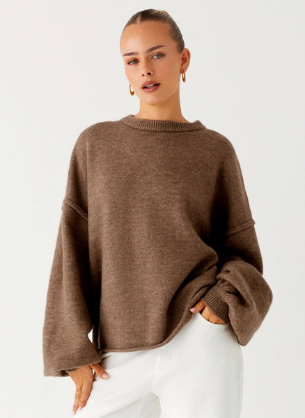 Jack Oversized Knit Sweater - Tan Marle – Peppermayo US