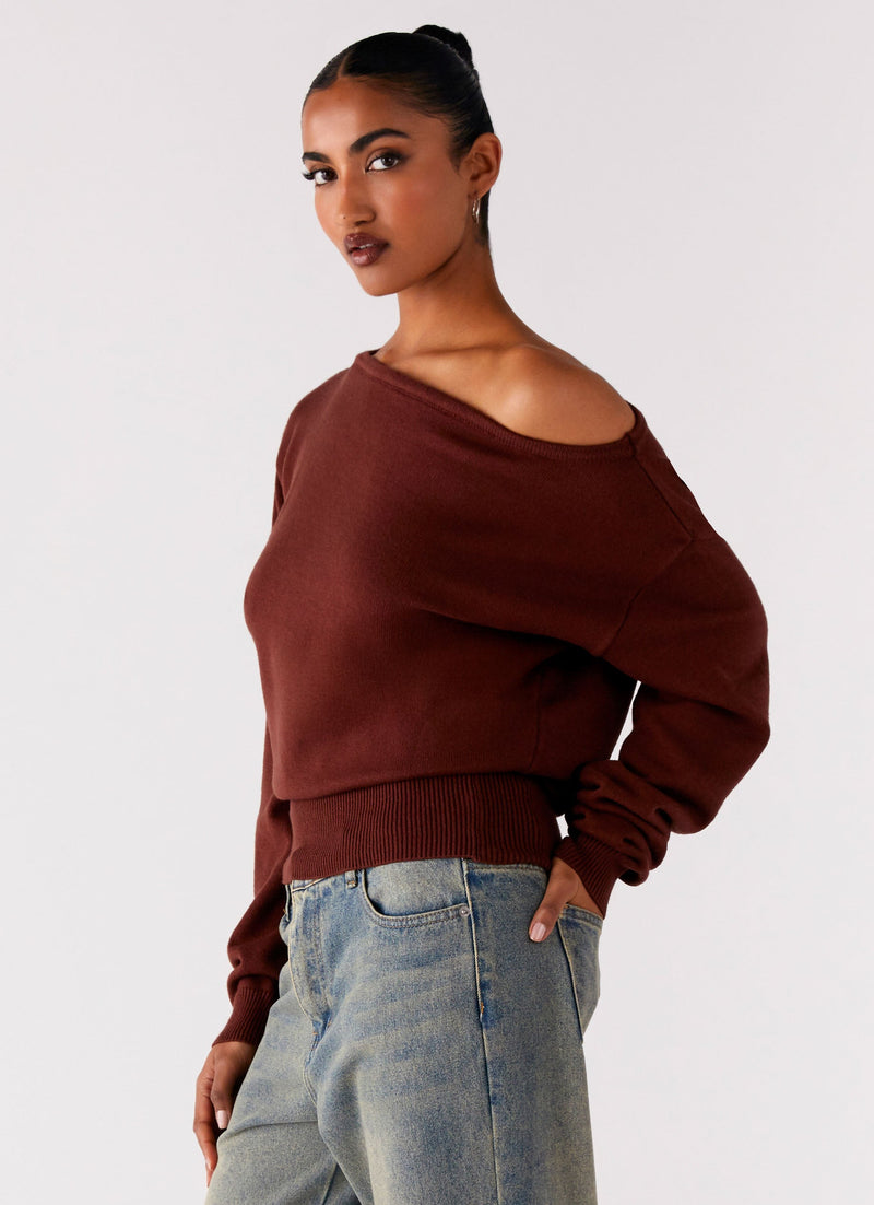 Jaelin Asymmetric Top - Chocolate