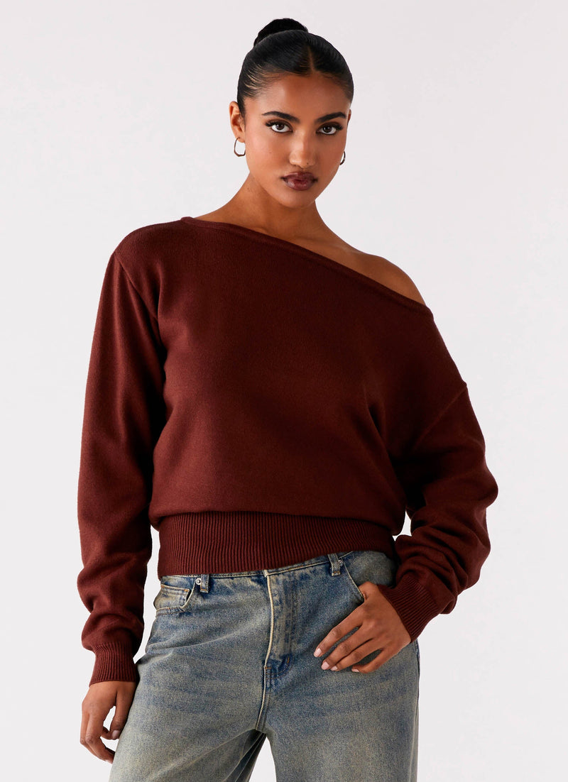 Jaelin Asymmetric Top - Chocolate