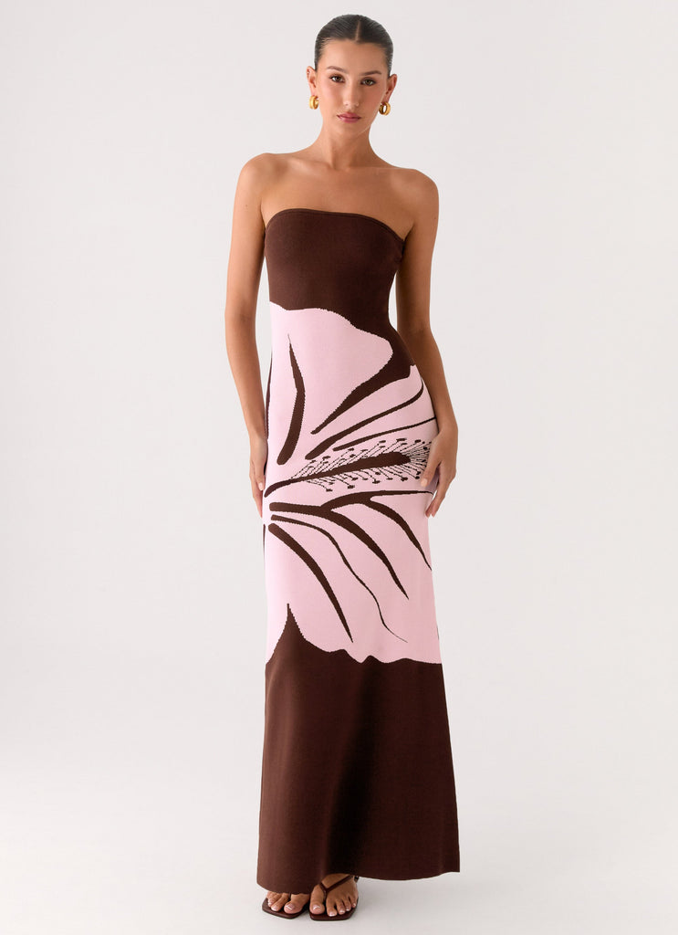 strapless knit maxi dress Elora Strapless Knit Maxi Dress / Ivory | MESHKI