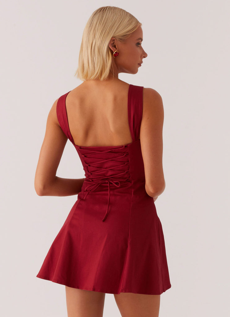 Jamaya Tie Mini Dress - Red