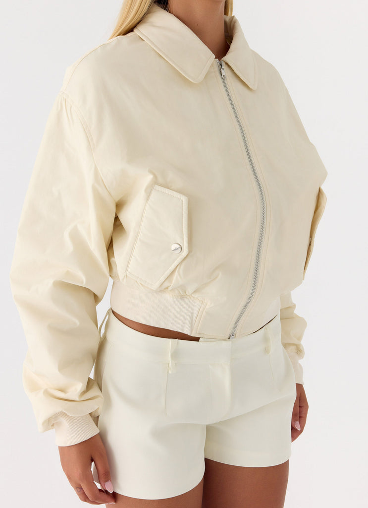 Jameson Bomber Jacket - Ivory Ivory / XS-S Jameson Bomber Jacket - Ivory Ivory / XS-S