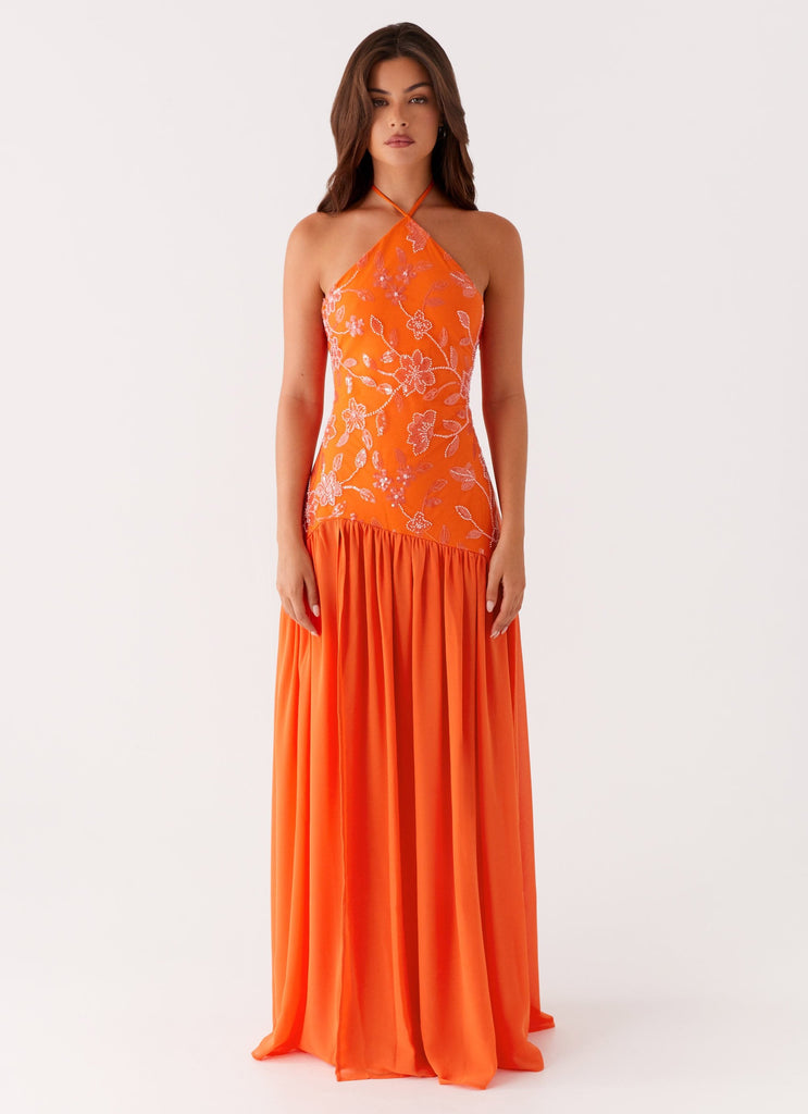 Janelle Beaded Maxi Dress - Orange Peppermayo US Janelle Beaded Maxi Dress - Orange Peppermayo US
