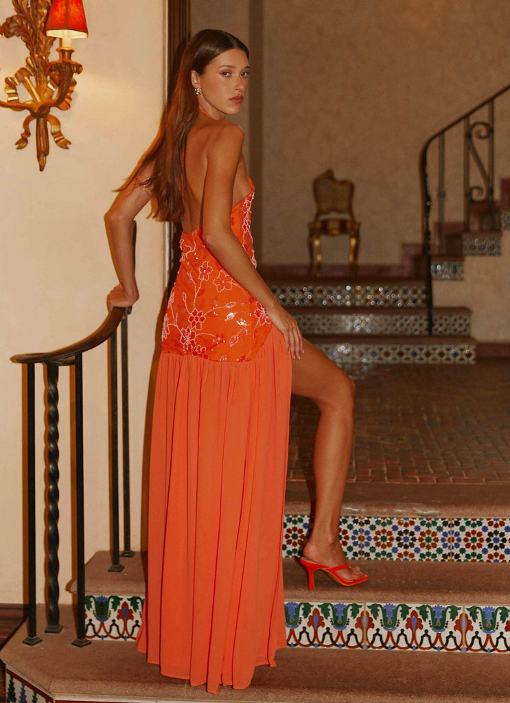 Janelle Beaded Maxi Dress - Orange Peppermayo US Janelle Beaded Maxi Dress - Orange Peppermayo US