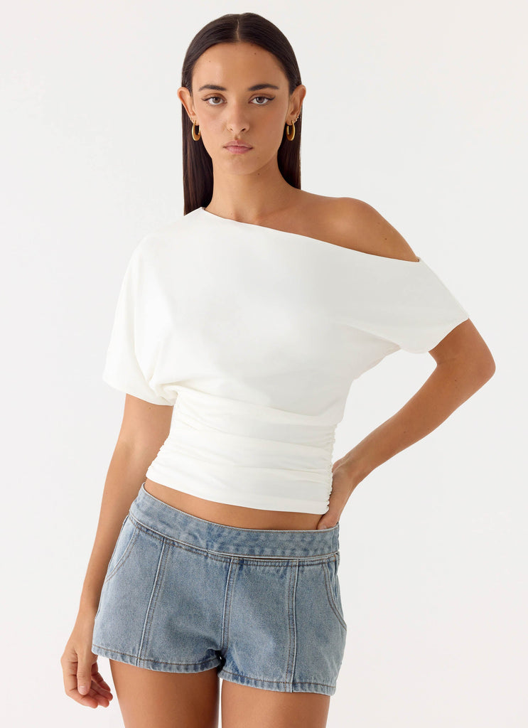 Janni Off Shoulder Top White Peppermayo US Janni Off Shoulder Top White Peppermayo US