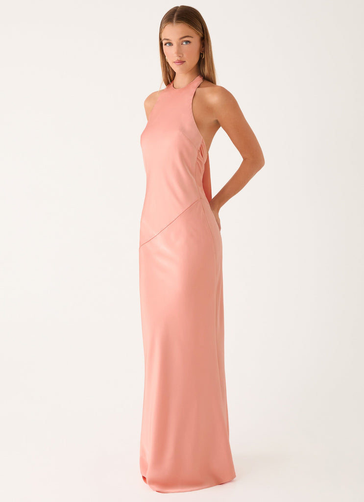 peach summer maxi dress Peach Island is back, babes! Your go-to summer print has returned in two iconic styles, Carmen & Indiana Maxi Dress Soft peach tones + beachy boho vibes = pure sunshine