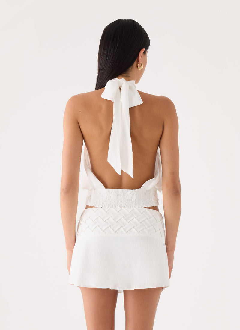 Jenna Crinkle Top - White