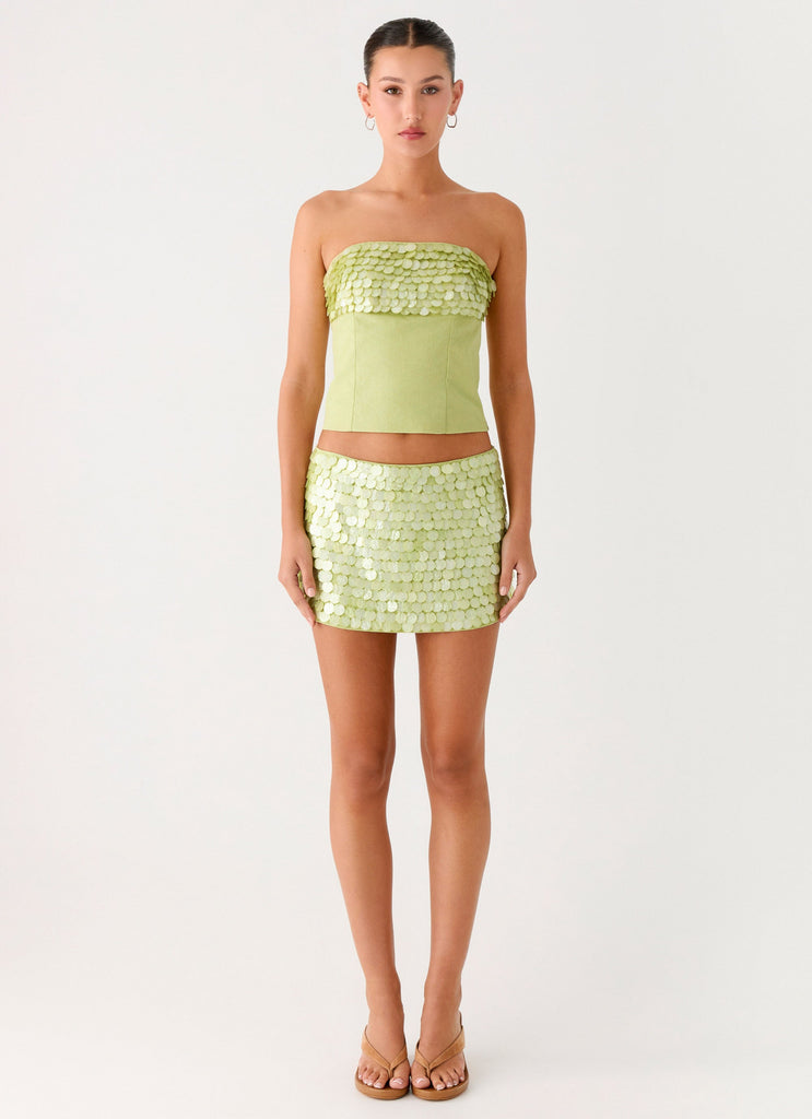 Jennie Beaded Mini Skirt - Green Peppermayo US Jennie Beaded Mini Skirt - Green Peppermayo US