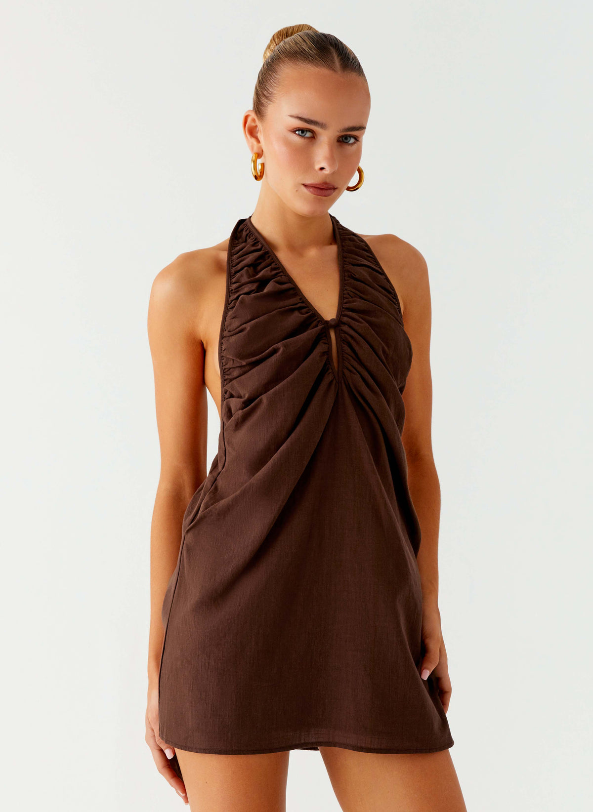 Jepsen Cotton Halter Mini Dress