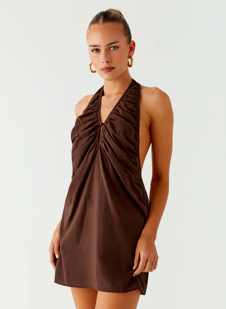 scout halter cotton mini dress Scout Halter Cotton Mini Dress