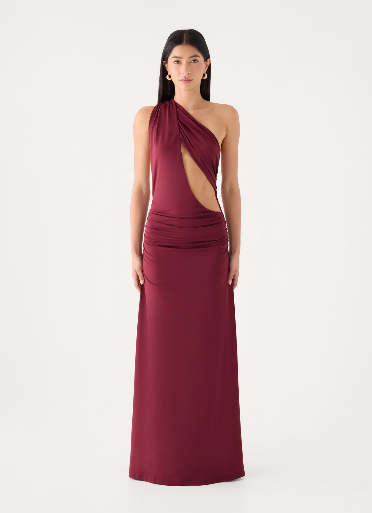 Jess Draped Maxi Dress - Maroon
