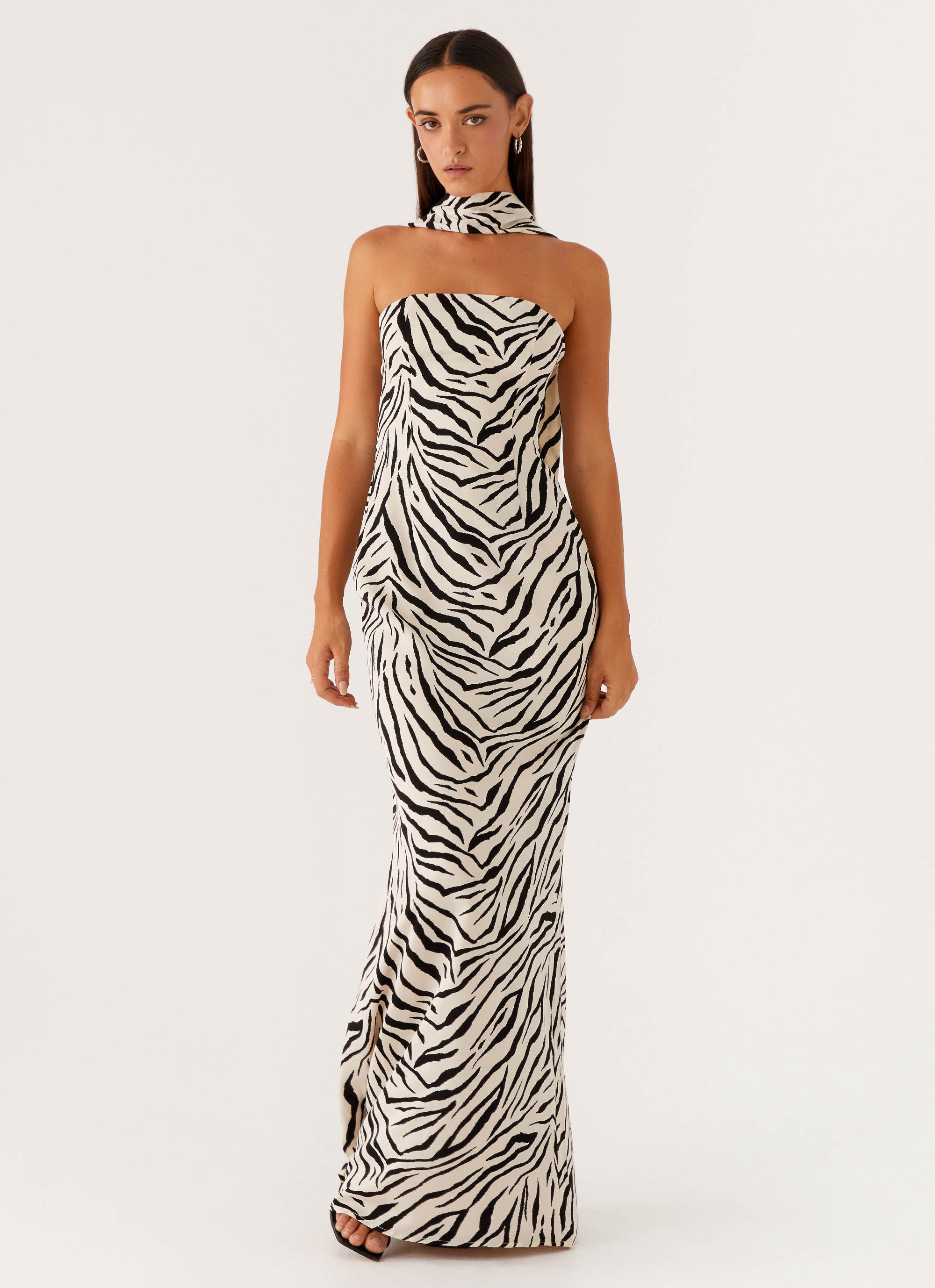 Jigsaw Strapless Maxi Dress - Zebra Jigsaw Strapless Maxi Dress - Zebra