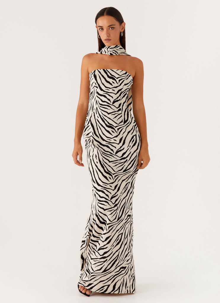 Jigsaw Strapless Maxi Dress - Zebra Peppermayo US Jigsaw Strapless Maxi Dress - Zebra Peppermayo US