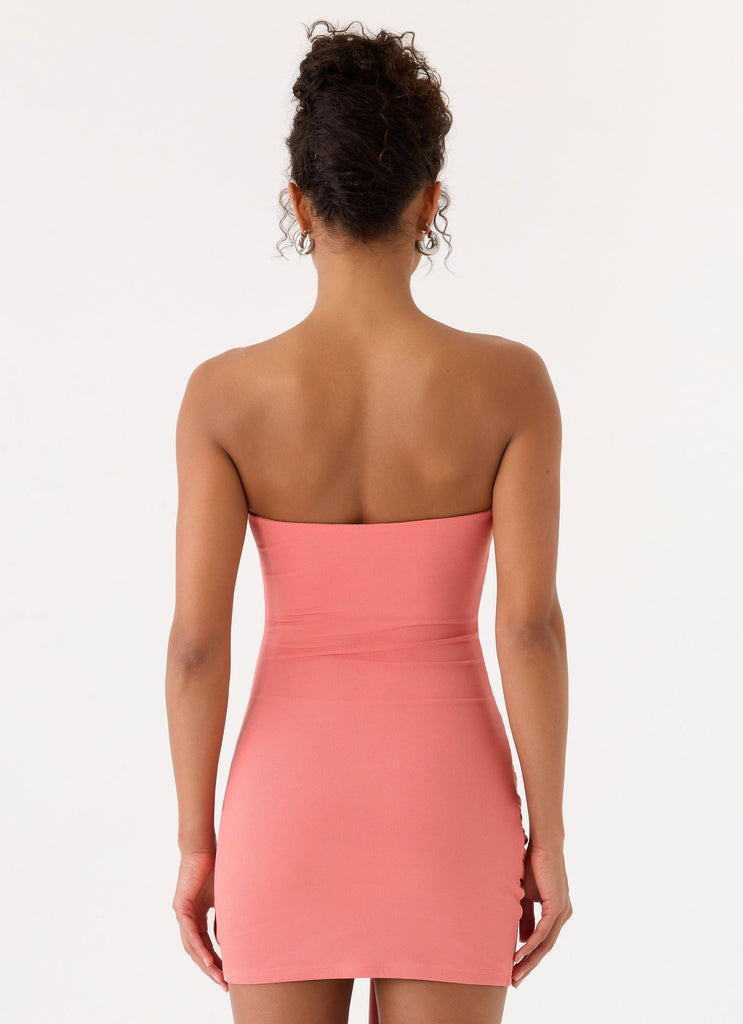 Jiliana Strapless Mini Dress - Coral Coral / US 18 Jiliana Strapless Mini Dress - Coral Coral / US 18