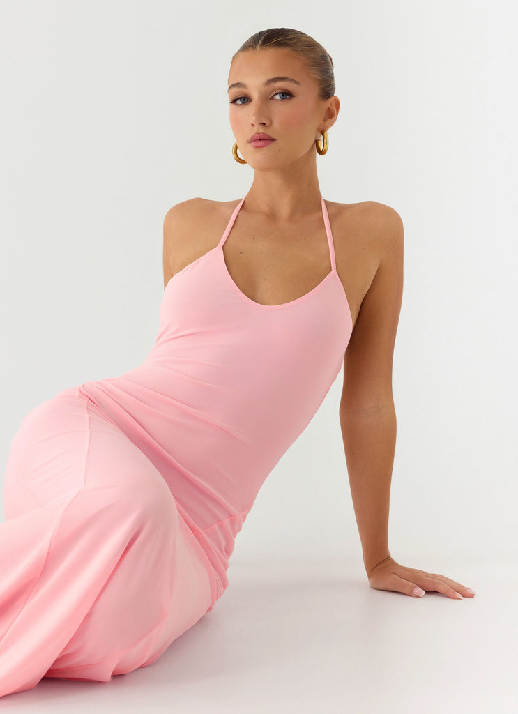 pink halter maxi dress Jolin Halter Maxi Dress