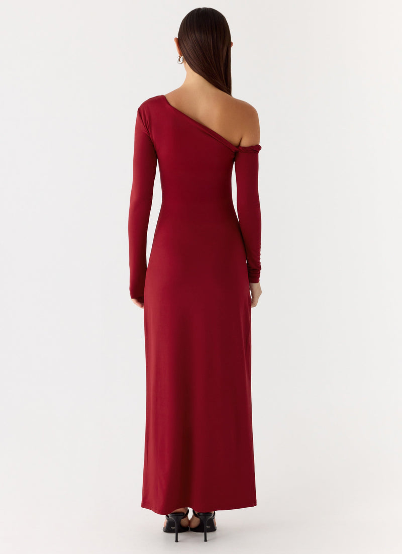 Jordana Twist Maxi Dress - Merlot