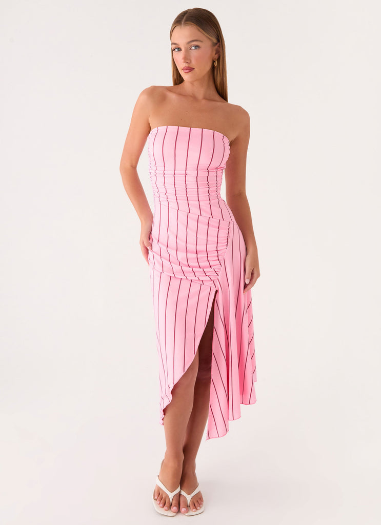 Jorvana Midi Dress - Strawberry Stripe Strawberry Stripe / US 4 Jorvana Midi Dress - Strawberry Stripe Strawberry Stripe / US 4