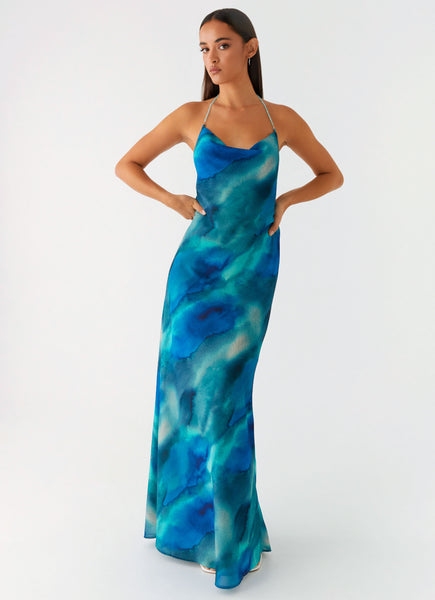 Journey Maxi Dress - Blue Tie Dye  Peppermayo US